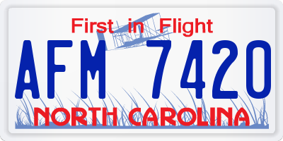 NC license plate AFM7420