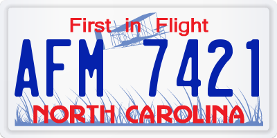 NC license plate AFM7421