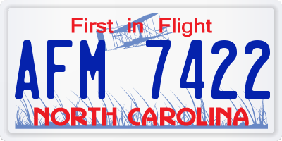 NC license plate AFM7422