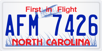 NC license plate AFM7426