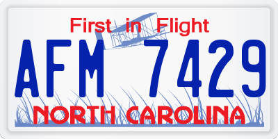 NC license plate AFM7429