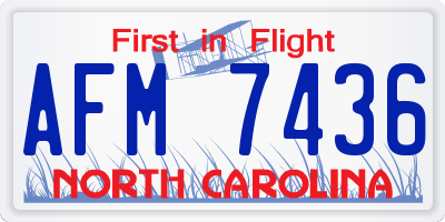 NC license plate AFM7436