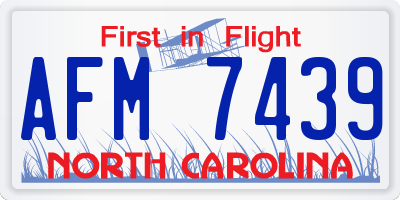 NC license plate AFM7439