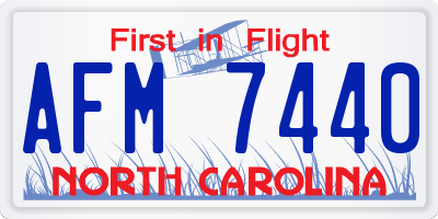 NC license plate AFM7440