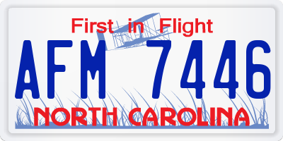 NC license plate AFM7446