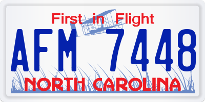 NC license plate AFM7448