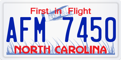 NC license plate AFM7450
