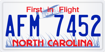 NC license plate AFM7452