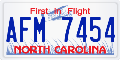 NC license plate AFM7454