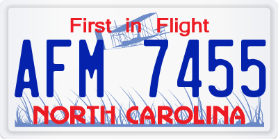NC license plate AFM7455