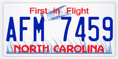 NC license plate AFM7459
