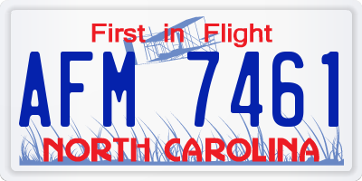NC license plate AFM7461