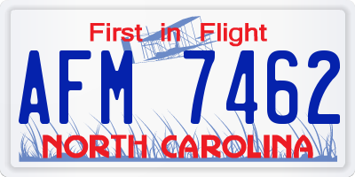 NC license plate AFM7462