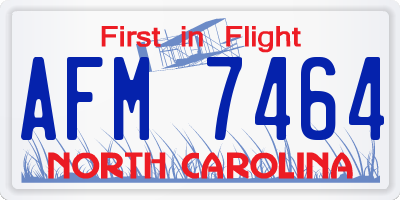 NC license plate AFM7464