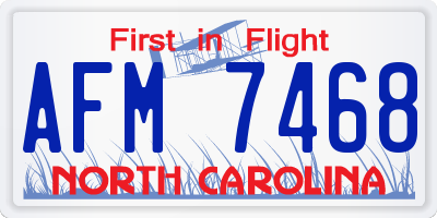 NC license plate AFM7468