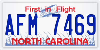 NC license plate AFM7469