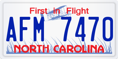 NC license plate AFM7470