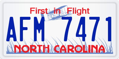 NC license plate AFM7471