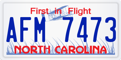 NC license plate AFM7473