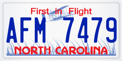 NC license plate AFM7479
