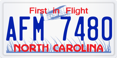 NC license plate AFM7480