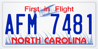 NC license plate AFM7481