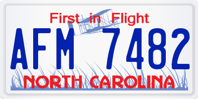 NC license plate AFM7482