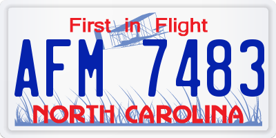NC license plate AFM7483
