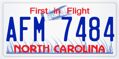 NC license plate AFM7484