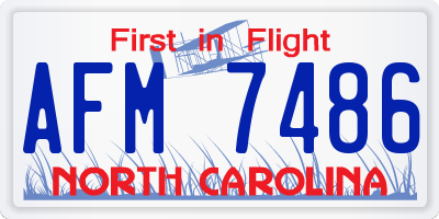 NC license plate AFM7486