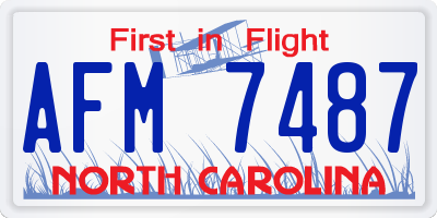 NC license plate AFM7487