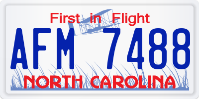NC license plate AFM7488