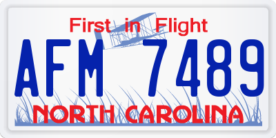 NC license plate AFM7489