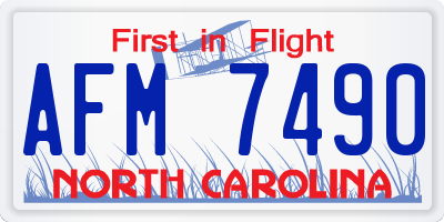 NC license plate AFM7490