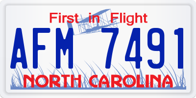 NC license plate AFM7491