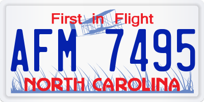 NC license plate AFM7495