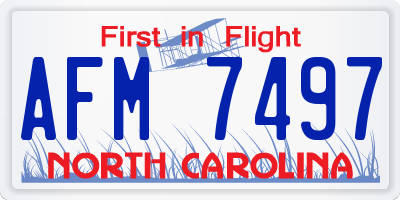 NC license plate AFM7497