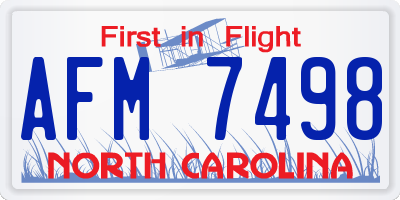 NC license plate AFM7498
