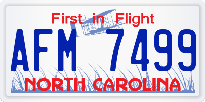 NC license plate AFM7499