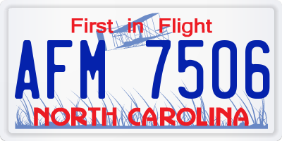 NC license plate AFM7506