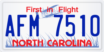 NC license plate AFM7510