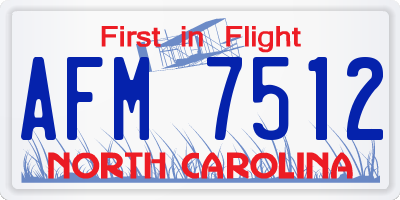 NC license plate AFM7512