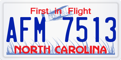 NC license plate AFM7513