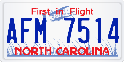 NC license plate AFM7514