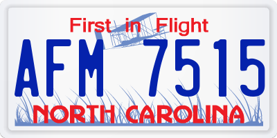 NC license plate AFM7515