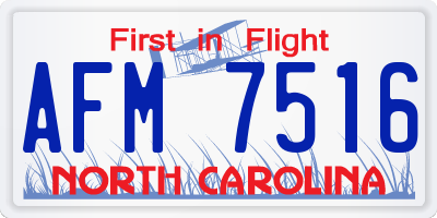 NC license plate AFM7516