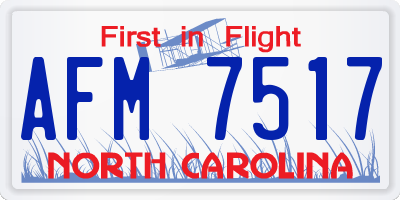 NC license plate AFM7517