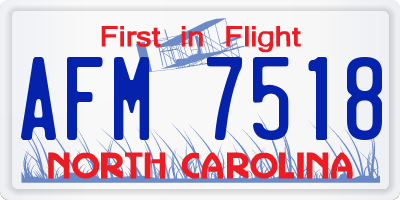 NC license plate AFM7518