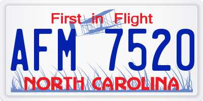 NC license plate AFM7520