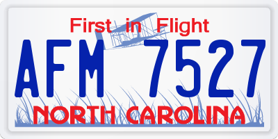 NC license plate AFM7527